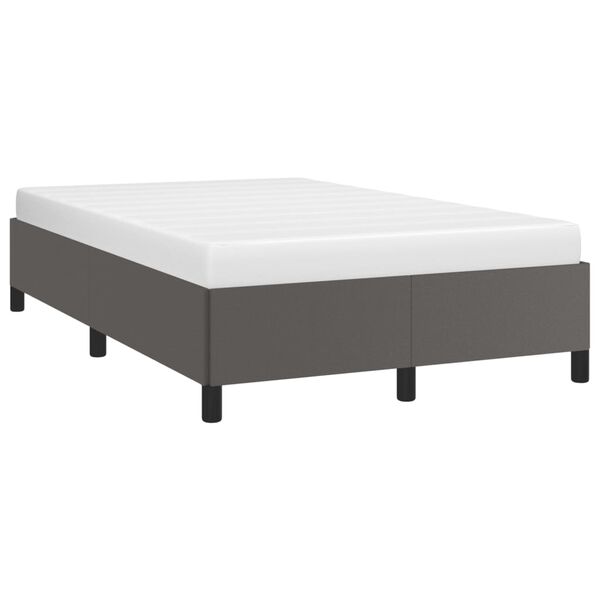 vidaXL Bettgestell ohne Matratze Grau 120x190 cm Kunstleder
