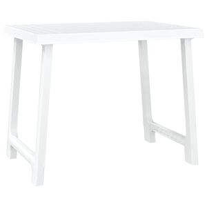 vidaXL Campingtisch Wei&szlig; 79x56x64 cm PP Holzoptik