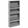 vidaXL Schuhschrank mit Spiegel 4 F&auml;cher Grau Sonoma 63x17x134 cm
