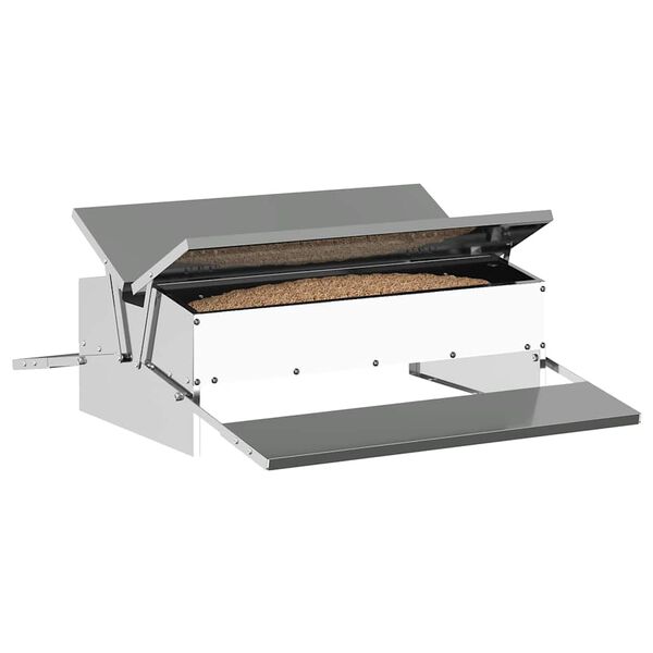 vidaXL H&uuml;hnertretfeeder Silber 75 x 53 x 20,5 cm Verzinkter Stahl