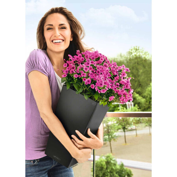 LECHUZA Blumentopf Cubico Color 30 Komplett-Set Schiefergrau 13138