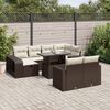 vidaXL 11-tlg. Garten-Sofagarnitur mit Kissen Braun Poly Rattan