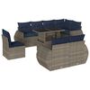 vidaXL 9-teiliges Gartensofa-Set mit Kissen, grau, Polyrattan