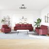 vidaXL 3-tlg. Sofagarnitur Weinrot Stoff