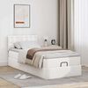 vidaXL Ottoman-Bett mit Matratzen & LEDs Reinwei&szlig; 90x190 cm Kunstleder
