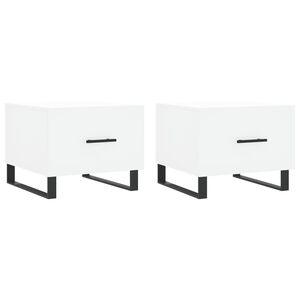vidaXL Couchtische 2 Stk. Wei&szlig; 50x50x40 cm Holzwerkstoff