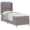 vidaXL Boxspringbett mit Matratze Taupe 140 x 200 cm Stoff