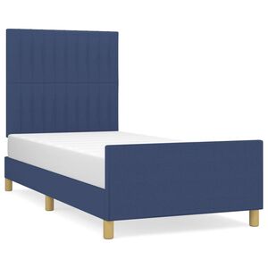 vidaXL Bettgestell ohne Matratze Blau 100x200 cm Stoff