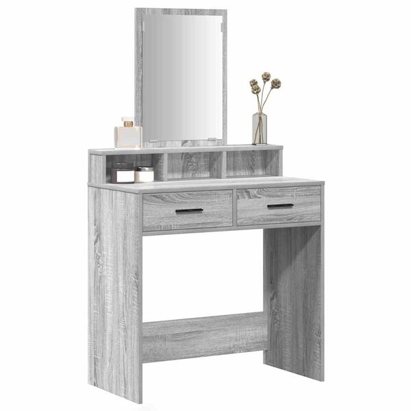 vidaXL Schminktisch Graues Sonoma 79 x 41 x 140 cm Holzwerkstoff