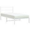vidaXL Bettgestell mit Kopfteil Metall Wei&szlig; 100x200 cm