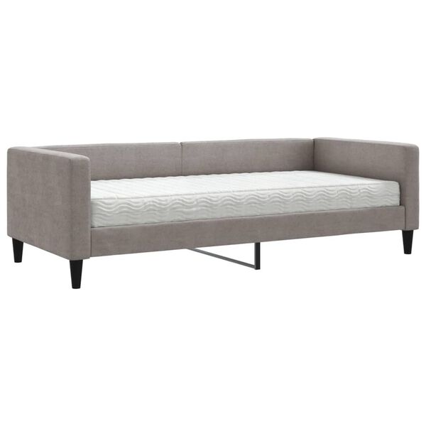 vidaXL Tagesbett mit Matratze Taupe 90x200 cm Stoff
