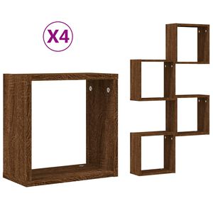 vidaXL W&uuml;rfelregale 4 Stk. Braune 30x15x30 cm