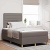 vidaXL LED Boxspringbett mit Matratze Taupe 120 x 200 cm Stoff