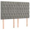 vidaXL Boxspringbett mit Matratze Hellgrau 160x200 cm Samt