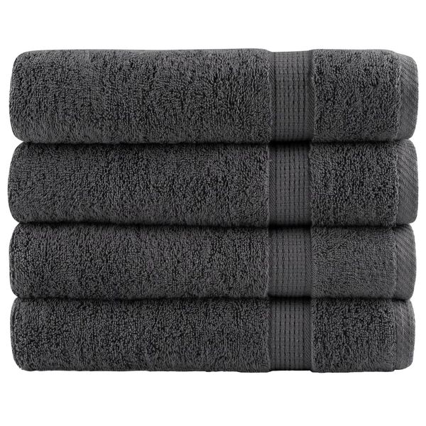 vidaXL Premium Badet&uuml;cher SOLUND 4 Stk. Anthrazit 100x150 cm 600 g/m&sup2;