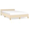 vidaXL Bettgestell ohne Matratze Creme 120x190 cm Stoff