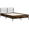 vidaXL Bettgestell R&auml;uchereiche 140x200 cm Holzwerkstoff und Metall