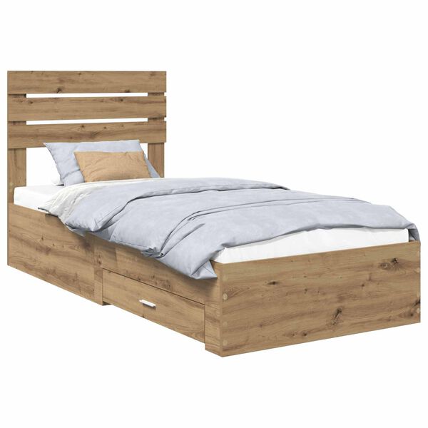 vidaXL Bettgestell mit Schubladen mit Kopfteil Holzwerkstoff