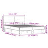 vidaXL Bettgestell Sonoma-Eiche 120x200 cm Holzwerkstoff und Metall