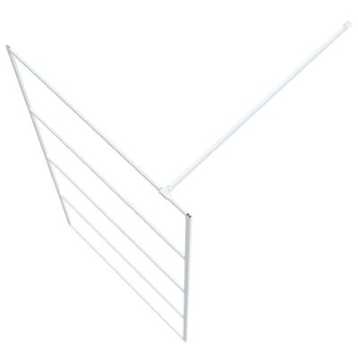 vidaXL Duschwand für Begehbare Dusche Weiß 100x195 cm ESG-Klarglas
