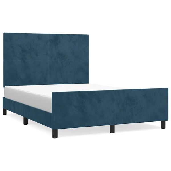vidaXL Bettgestell ohne Matratze Dunkelblau 140x200 cm Samt