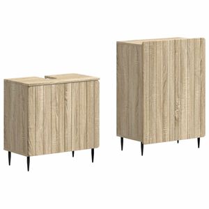 vidaXL 2-teiliges Badezimmer Schrank Set ZWOLLE Sonoma-Eiche