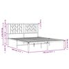 vidaXL Bettgestell mit Kopfteil Metall Schwarz 140x190 cm