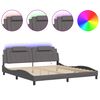 vidaXL Bettgestell "Viana" mit LED ohne Matratze Grau 200x200 cm