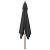 vidaXL Sonnenschirm mit Holzmast Schwarz 300x300x273 cm
