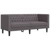 vidaXL 3-tlg. Chesterfield-Sofa-Set Grau Kunstleder