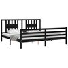 vidaXL Massivholzbett mit Kopfteil Schwarz 200x200 cm