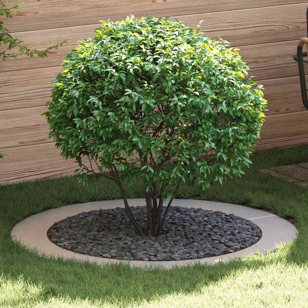 vidaXL geeignet f&uuml;r flachen Baumring Silber &Oslash;90 / 120 cm Edelstahl