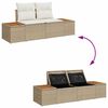 vidaXL Garten-Sofa-Set mit Speicher 7 pcs Beige Poly Rattan
