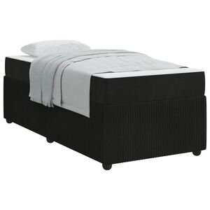 vidaXL Bettrahmen mit Matratze Schwarz 80 x 200 cm Stoff
