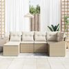 vidaXL Garten Essgruppe mit Kissen mit Speicher 6 pcs Beige und Creme