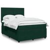 vidaXL Boxspringbett mit Matratze Dunkelgr&uuml;n 140x200 cm Samt