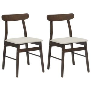 vidaXL Esszimmerstuhl 2 pcs Dunkelbraun, Hell Massives Gummiholz