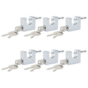 vidaXL Vorh&auml;ngeschloss 6 pcs Silber 4,2 x 1,9 x 4 cm Eisen