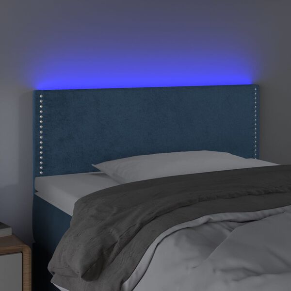 vidaXL LED Kopfteil Dunkelblau 100x5x78/88 cm Samt