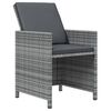 vidaXL 17-tlg. Garten-Essgruppe mit Kissen Grau Poly Rattan