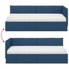 vidaXL Eckbettgestell mit Matratze mit Kopfteil 2 pcs Blau Samt