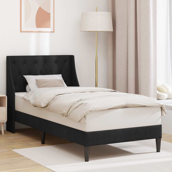 vidaXL Bettrahmen mit Kopfteil Schwarz 80 x 200 cm Samt