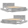 vidaXL Bettgestell mit Kopfteil Betongrau 135x190 cm Holzwerkstoff