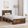 vidaXL Bettrahmen Ger&auml;ucherte Eiche 90 x 200 cm Holzwerkstoff