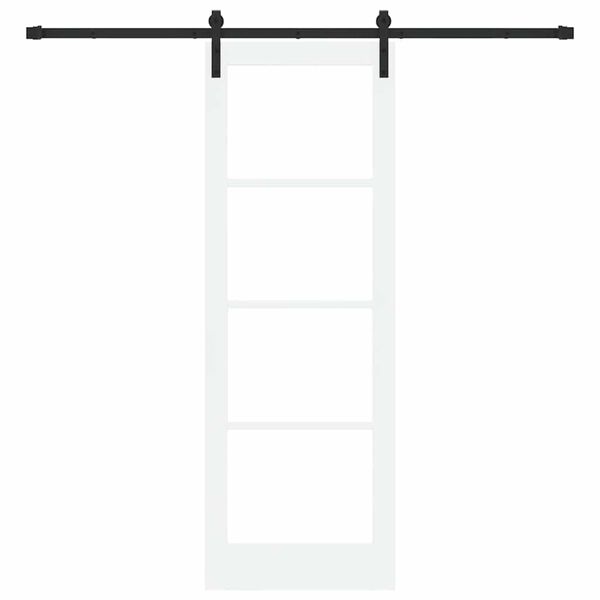 vidaXL Schiebet&uuml;r ORKDAL Wei&szlig; 73,5 x 211 cm Massivholz Kiefer und Glas