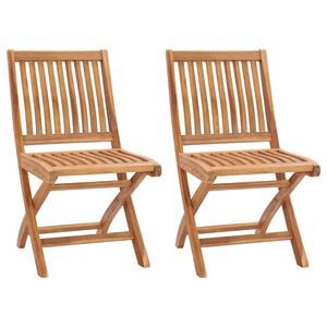 vidaXL Klappst&uuml;hle, 2 St&uuml;ck, Massivholz Teakholz