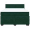 vidaXL Boxspringbett mit Matratze Dunkelgr&uuml;n 160x200 cm Samt