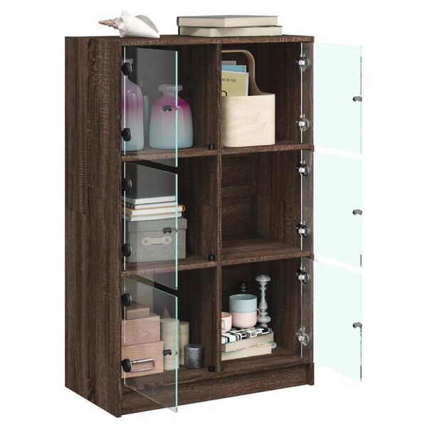 vidaXL Highboard mit T&uuml;ren Braun Eiche-Optik 68x37x109cm Holzwerkstoff