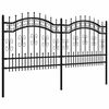 vidaXL Gartenzaun Kampen mit Speerspitze Schwarz 240 x 100 cm Stahl