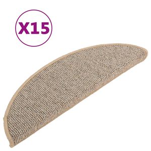 vidaXL Stufenmatten 15 Stk. 56x17x3 cm Braun Halbrund